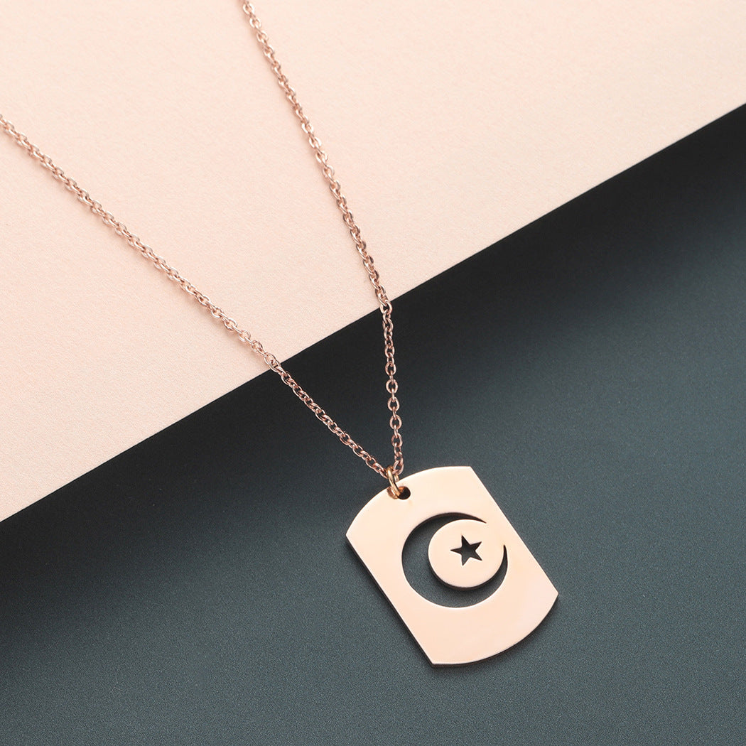 Crescent Moon Pendant Necklace For Women