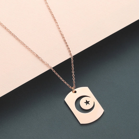 Crescent Moon Pendant Necklace For Women