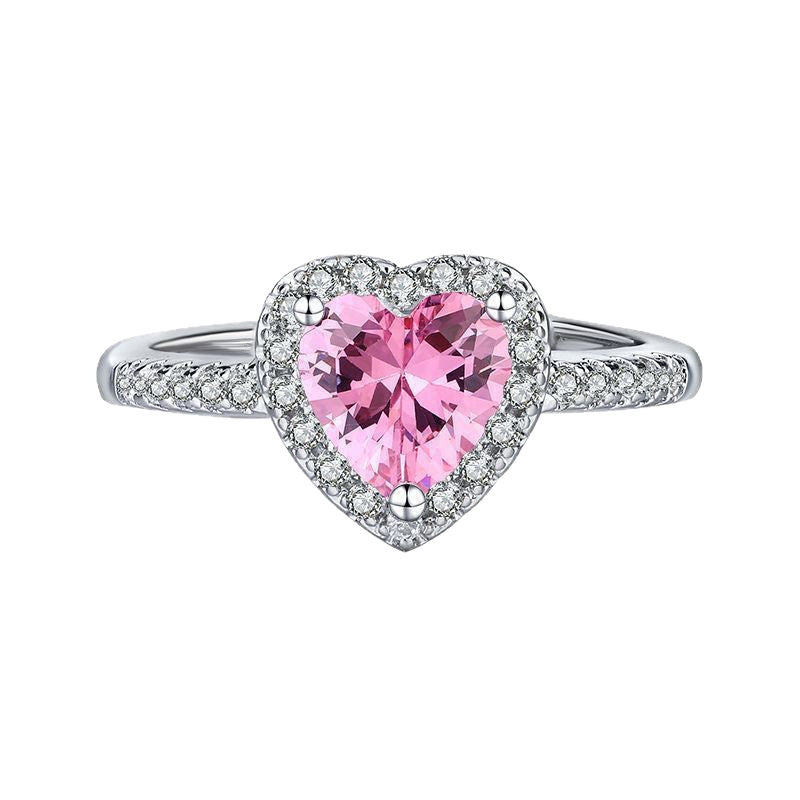 Pink Diamond Loving Heart Ring