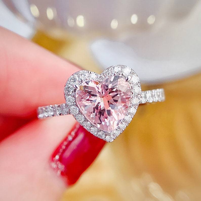 Pink Diamond Loving Heart Ring