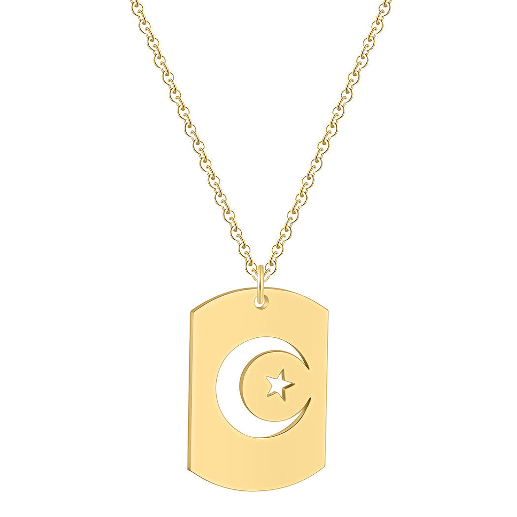 Crescent Moon Pendant Necklace For Women