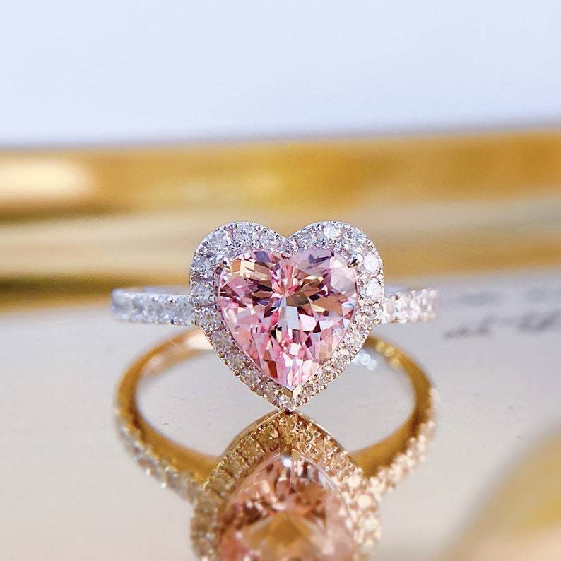 Pink Diamond Loving Heart Ring