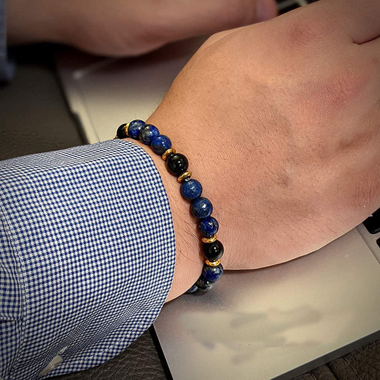 Lapis Black Agate Bracelet