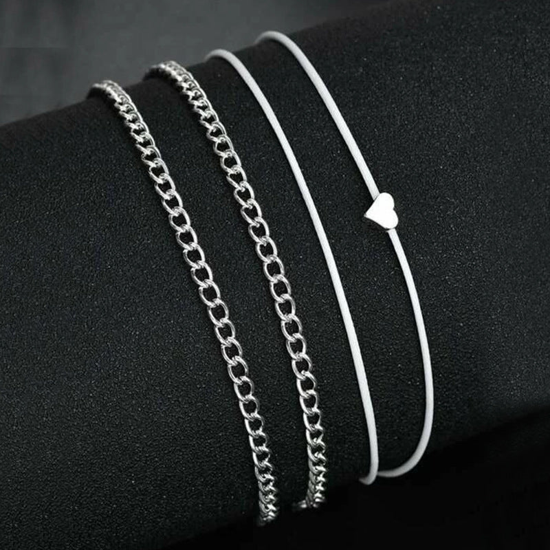 Heart-shaped Multi-layer Anklet
