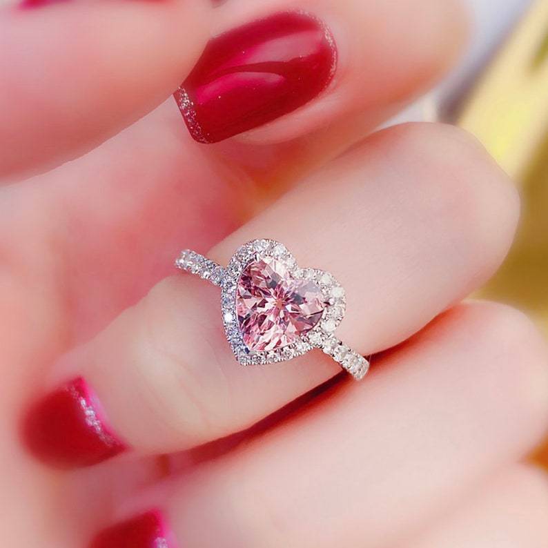 Pink Diamond Loving Heart Ring