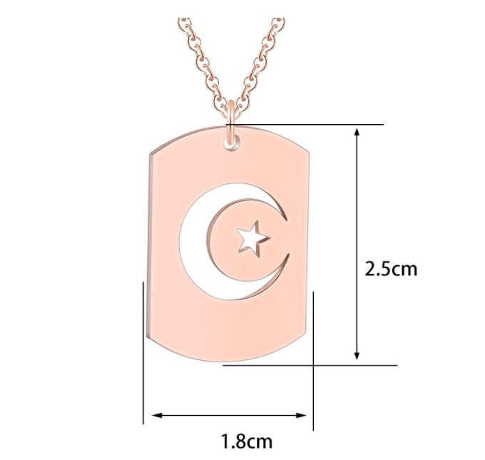 Crescent Moon Pendant Necklace For Women