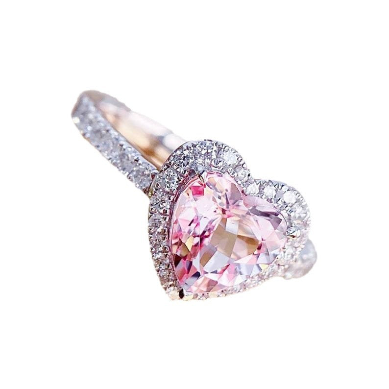 Pink Diamond Loving Heart Ring